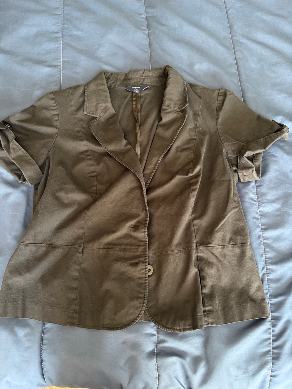 Women’s Black Short-Sleeve Blazer Jacket